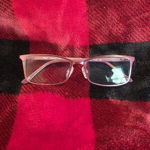 Titanium Piper Red Rectangular Eyeglass Frames